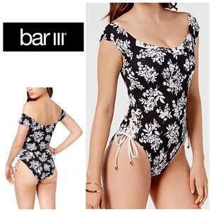 New. Black and white floral swimsuit. MSRP $88. Size medium
